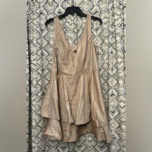 Beautiful Short Gold Glittery Cocktail Dress